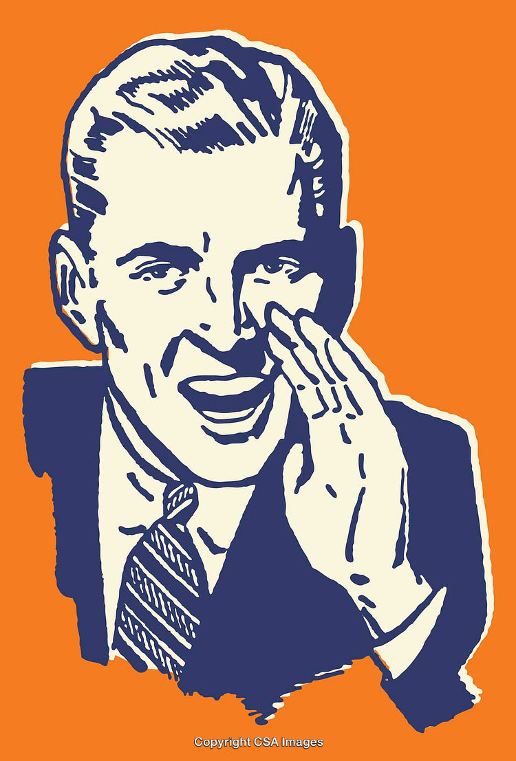 Retro Illustration of Shouting Man in Bold Graphic Style