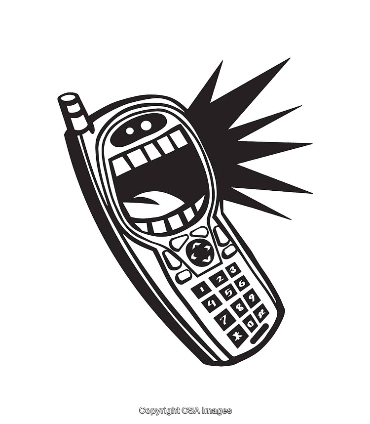 Creative Line Art of a Mobile Phone in Cartoon Design Style