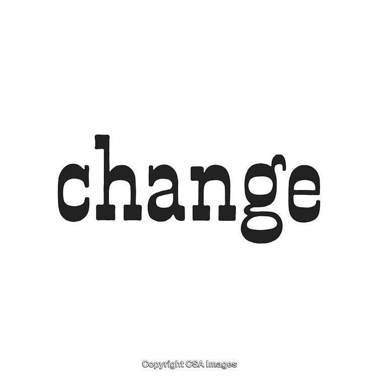 Bold Typography of the Word Change in Simple Black Text on White Background