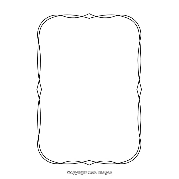 Elegant Black and White Ornamental Border Design with Decorative Lines