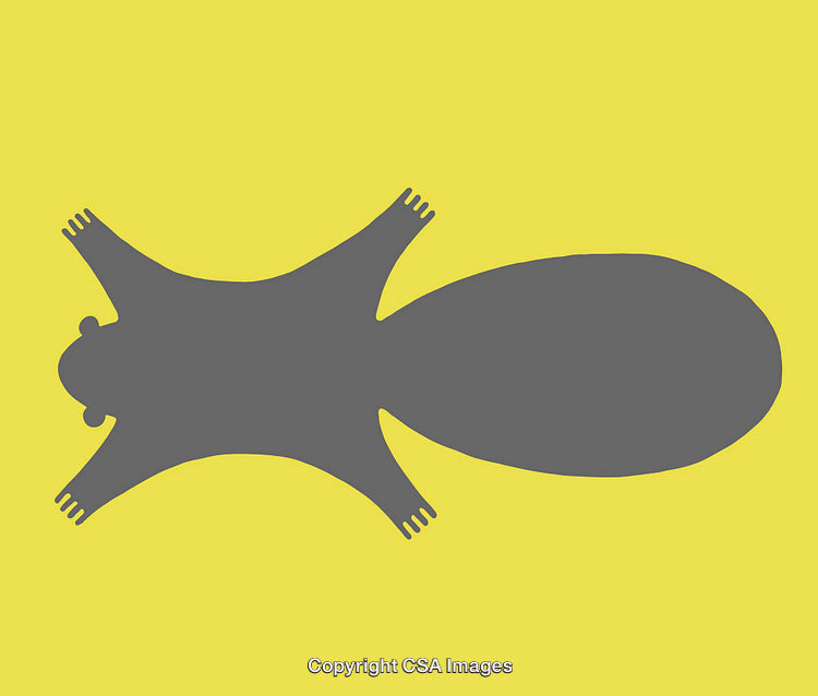Silhouette of a Beaver on a Vibrant Yellow Background