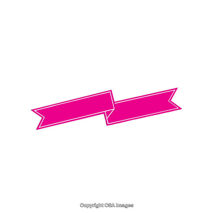 Bright Pink Ribbon Banner Icon on a White Background