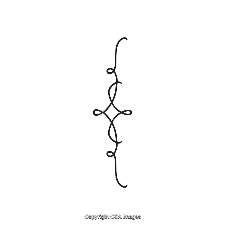 Elegant Black-And-White Decorative Line Art Design Element