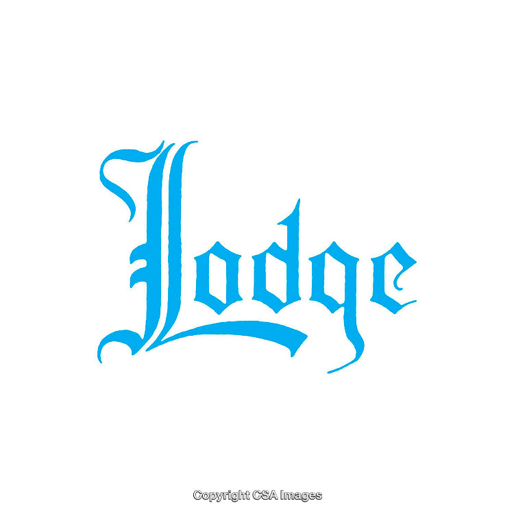 Elegant Blue Gothic Font Design Displaying the Word Lodge