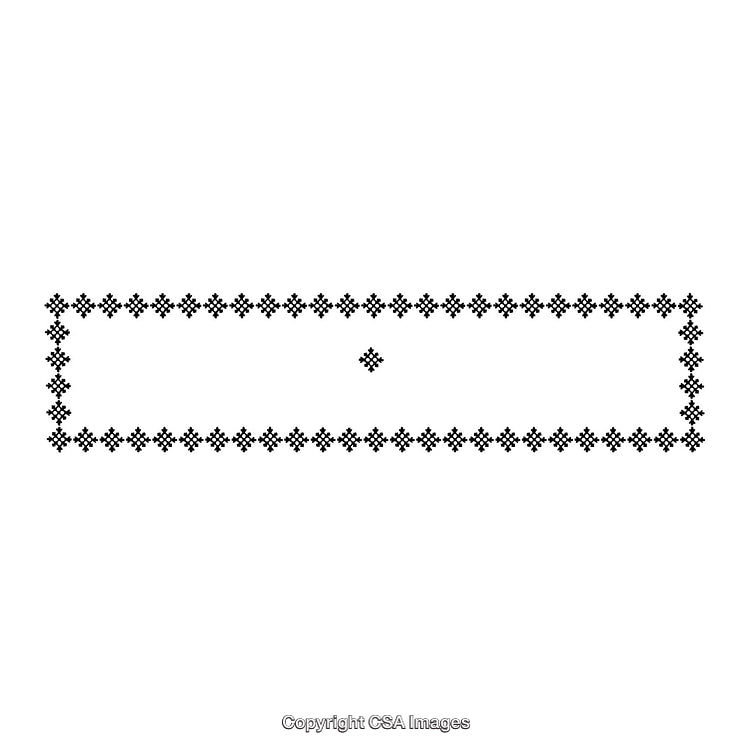 Simple Black and White X Pattern Border with Center Decoration