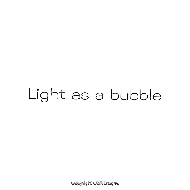 Minimalistic Artistic Text Saying 'Light as a Bubble' in Simple Typeface