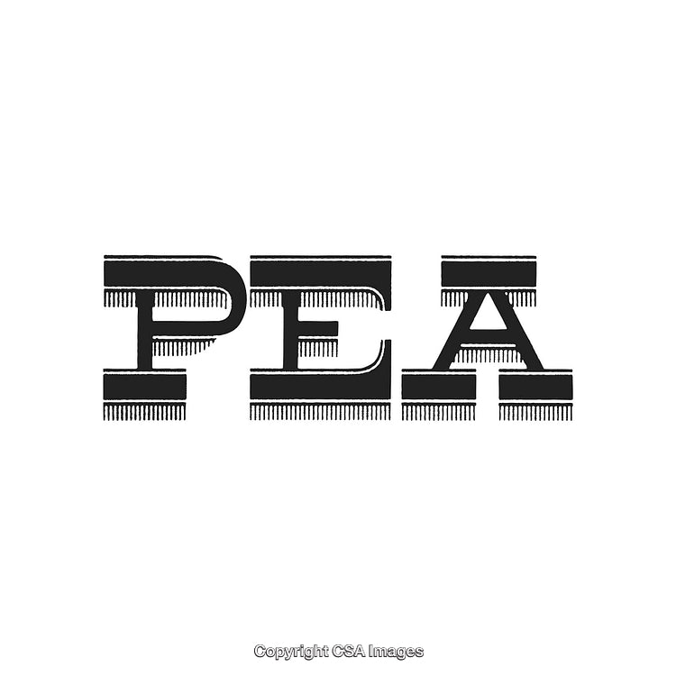 Retro Style Text Featuring the Word 'PEA' with Bold Lettering