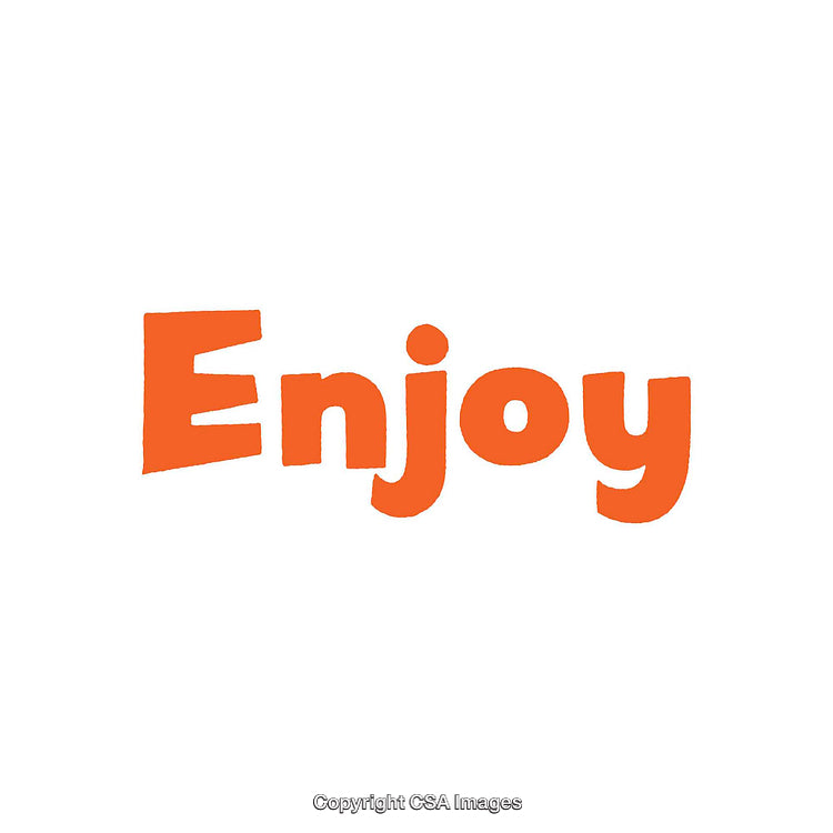 Simple Orange Text Design Featuring the Word Enjoy on White Background