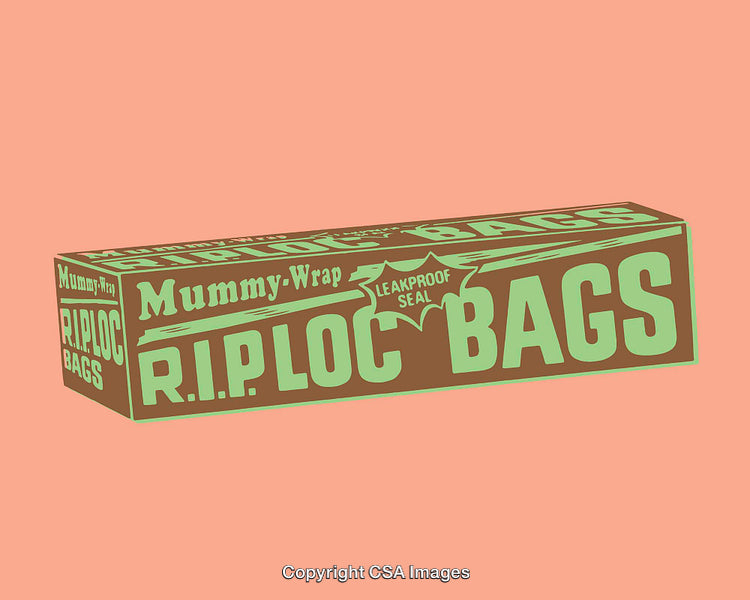 Humorous Mummy Wrap Packaging Displayed in Bold Graphic Stylized Design