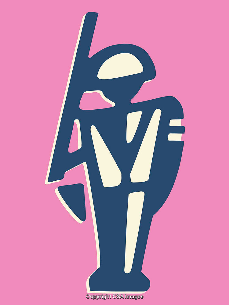 Bold Soldier Silhouette on Vibrant Pink Background in Illustration Design
