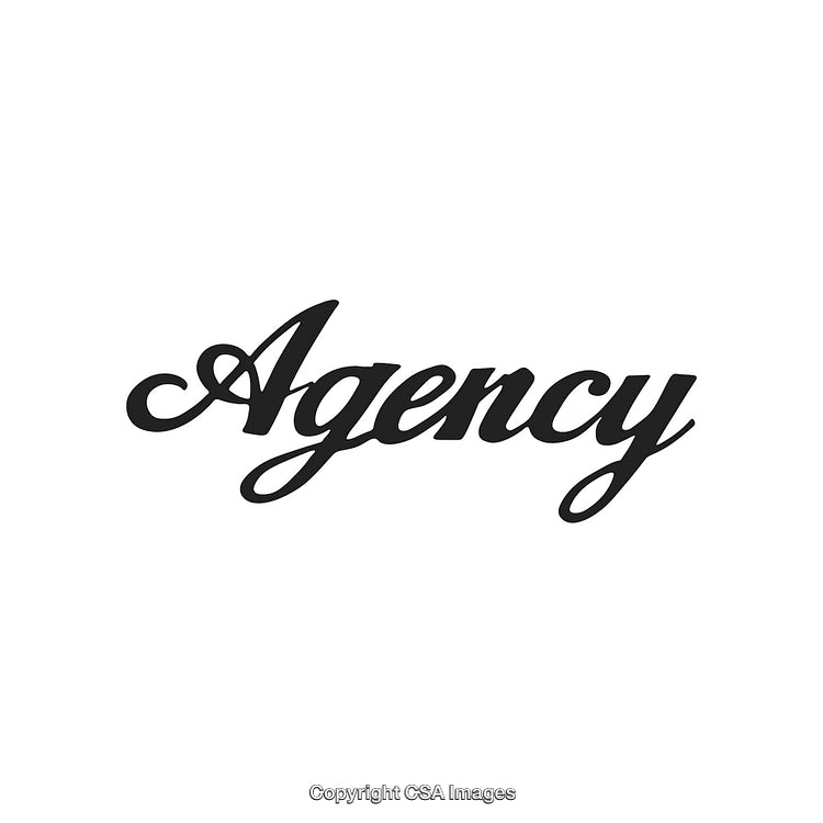 Elegant Script Typography Featuring the Word 'Agency' in Black on White Background