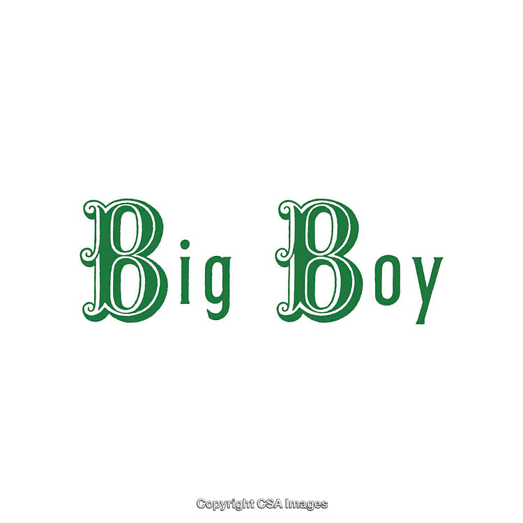 Stylized Green Typography Reading 'Big Boy' on a White Background