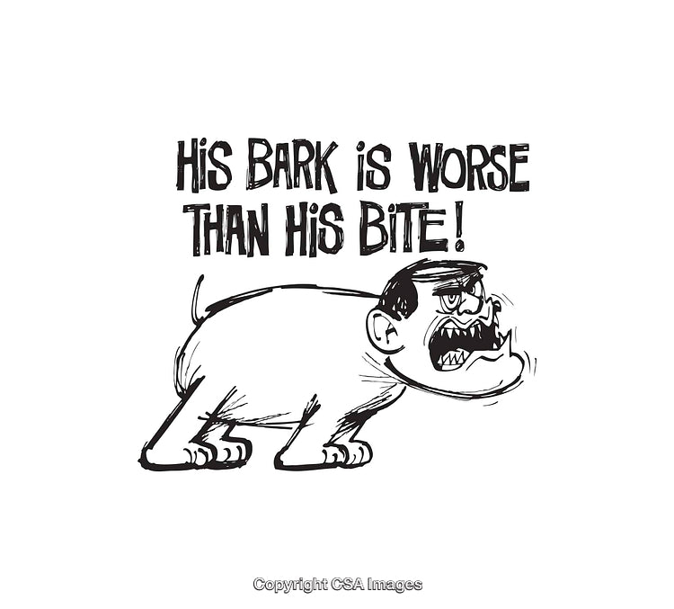 Humorous Black and White Line Art with Catchy Phrase Illustration