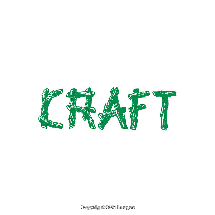 Green Stylized Craft Design on a Minimal White Background