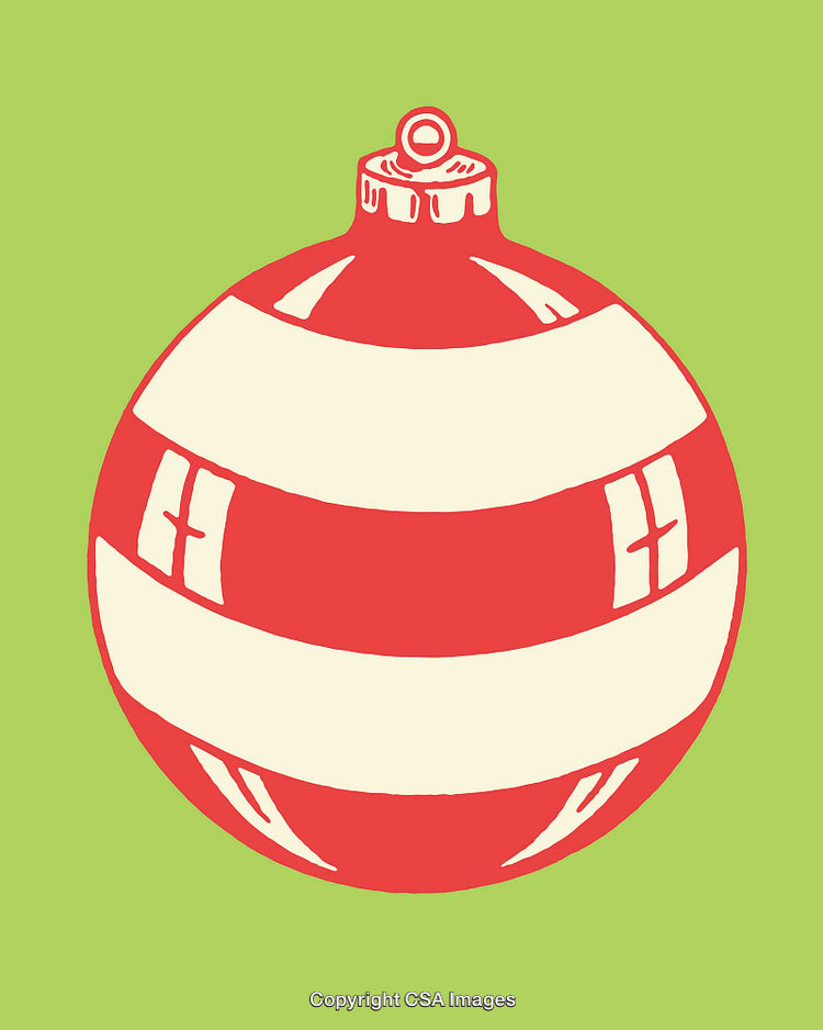Colorful Christmas Ornament Against a Vibrant Green Background