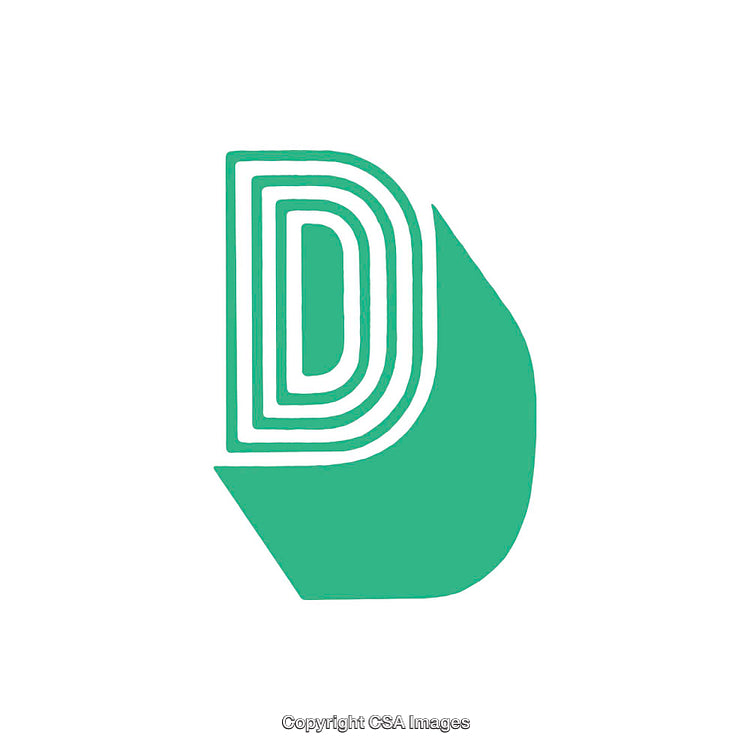 Minimalist Green Letter D Design on White Background