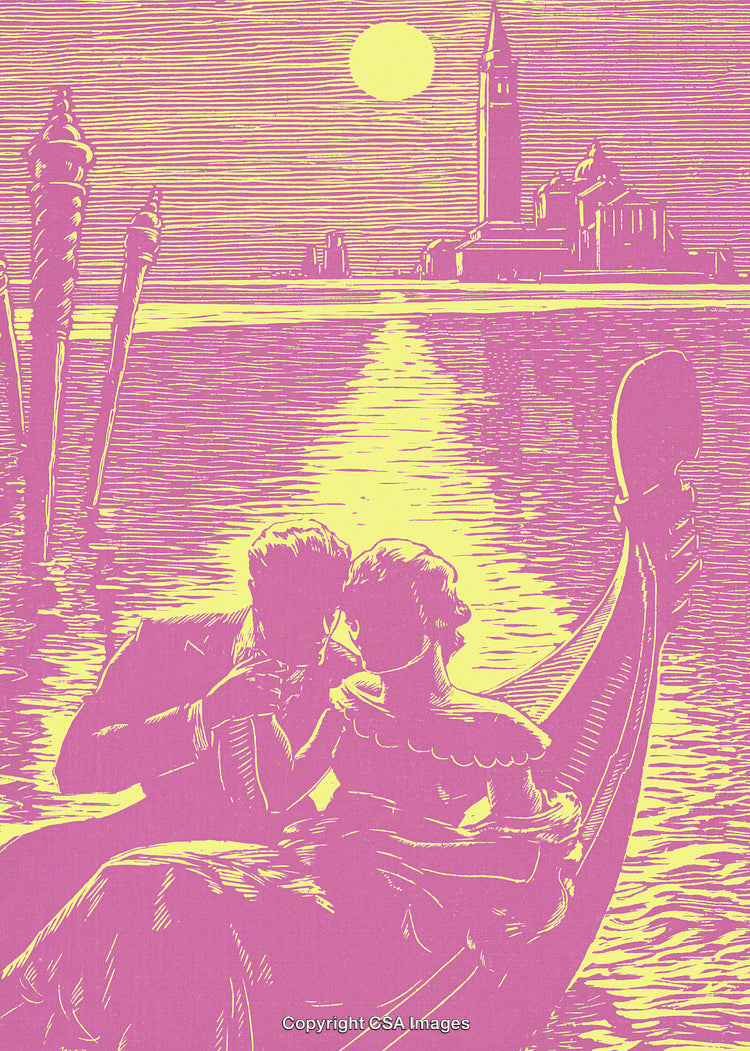 Romantic Gondola Ride at Sunset in Venice with Beautiful Reflections