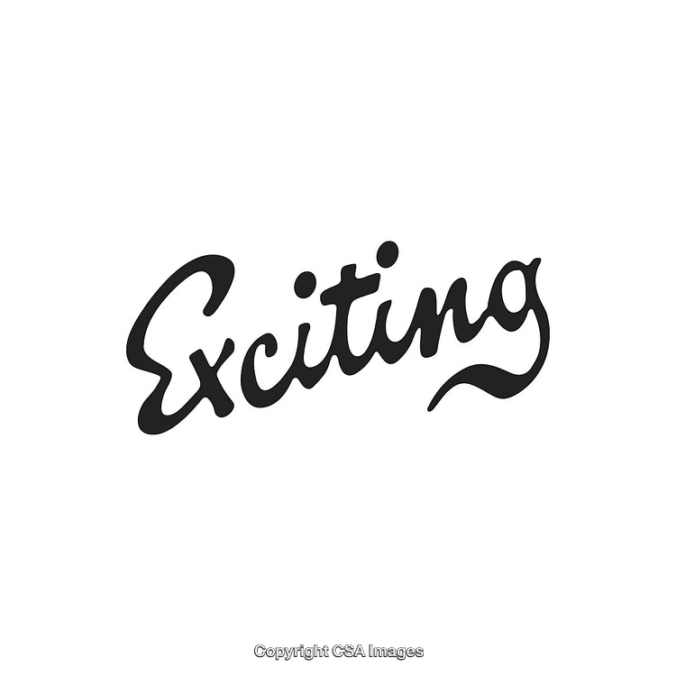 Handwritten Exciting Calligraphy Word on a Minimalistic White Background