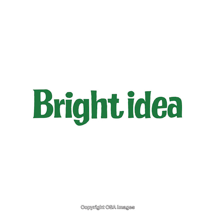 Creative Green Typography Highlighting the Phrase 'Bright Idea' on White Background
