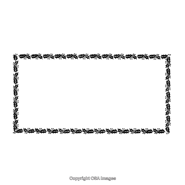 Elegant Black And White Holly-Themed Border for Artistic Designs