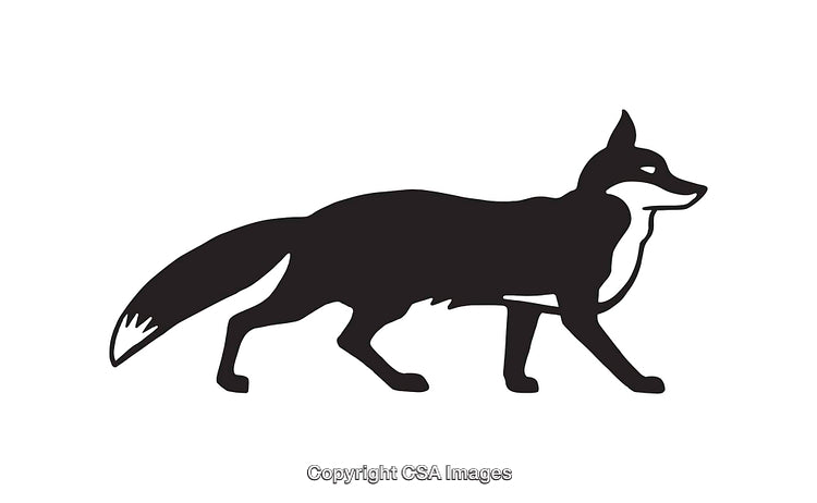 Elegant Silhouette of a Fox in Stylish Black and White Line Art