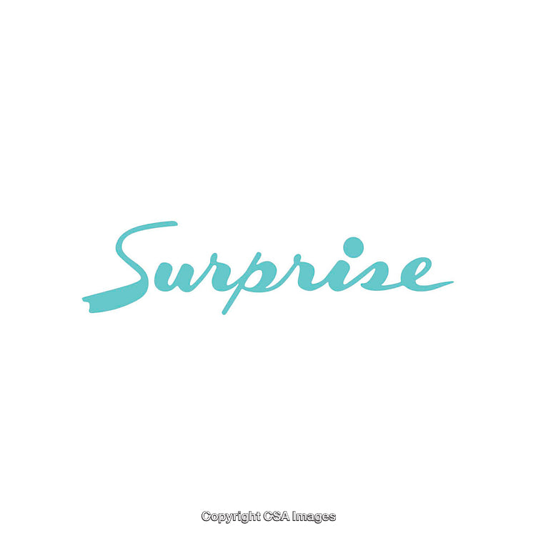 Elegant Blue Script Typography Displaying the Word 'Surprise'