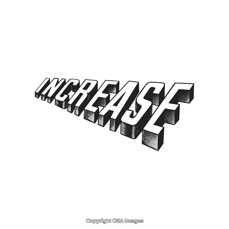 Dynamic 3D Text Illustration Depicting the Bold Concept of Increase in Growth