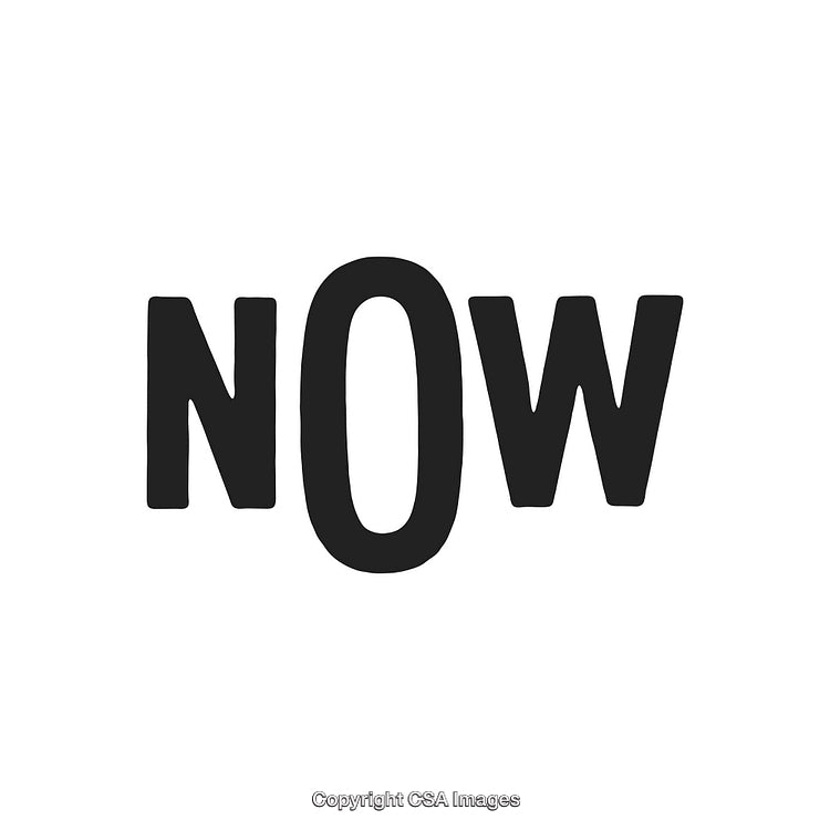 Simple Bold Typography Featuring the Word Now on White Background