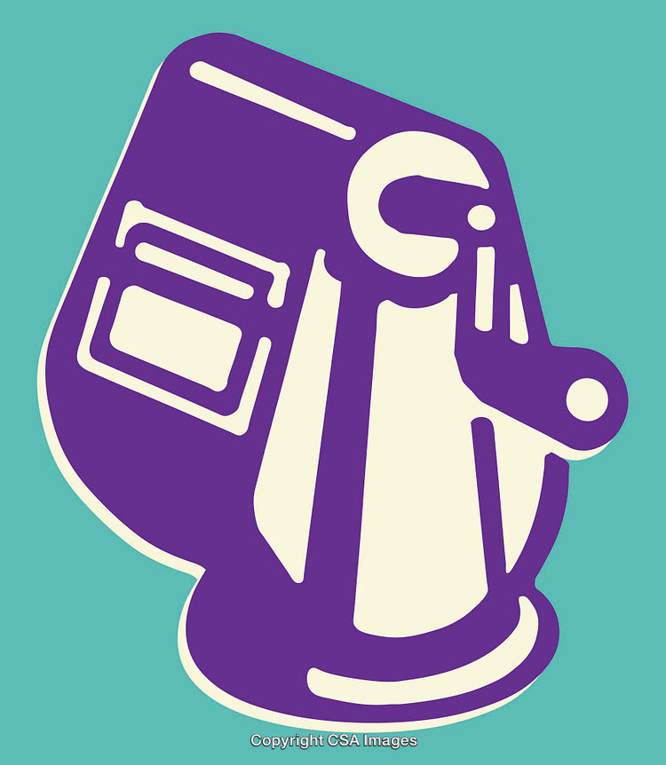 Colorful Line Art of a Retro Kitchen Mixer Appliance