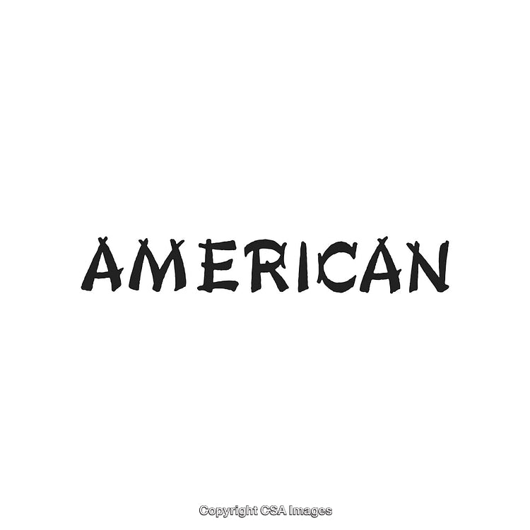 American Themed Typography with Bold Lettering on a White Background