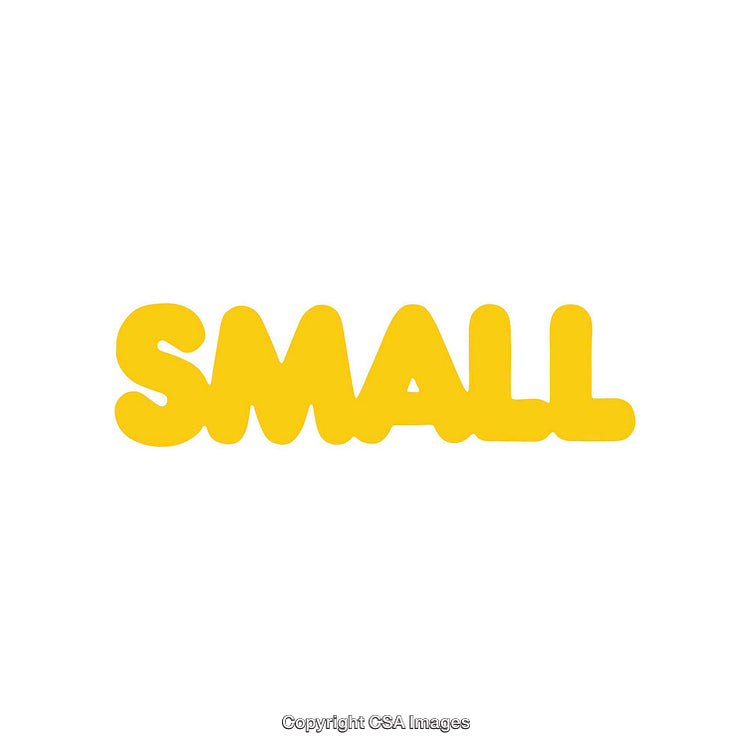 Yellow Bold Typography Displaying the Word 'Small' on White Background