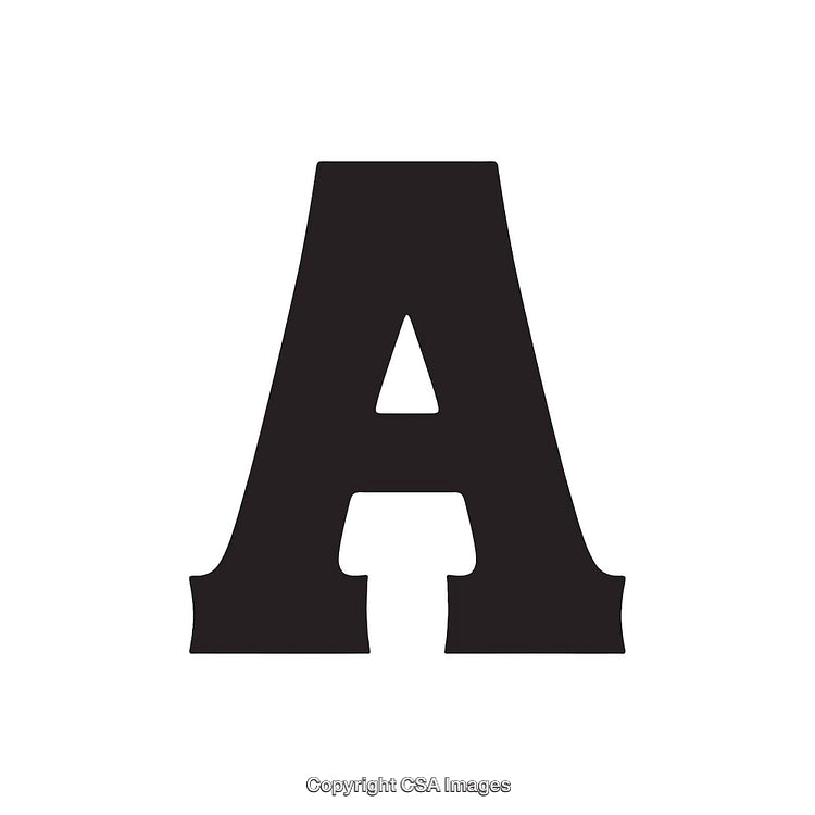 Bold Black Letter A on White Background Isolated Design