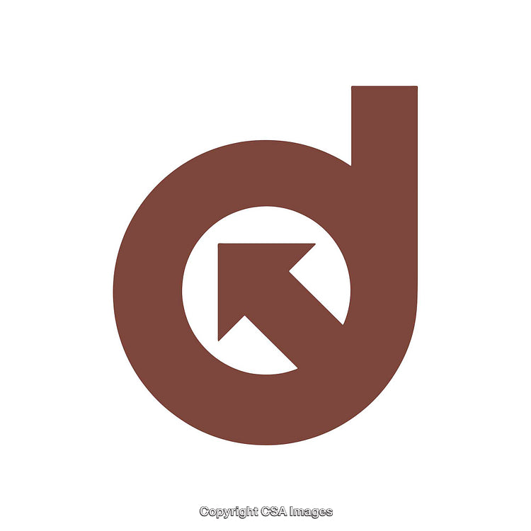 Brown Circular Arrow Emblem Design Against a White Background