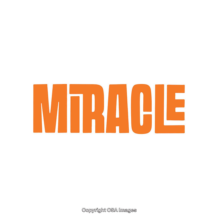 Minimalist Bold Text Design with the Word Miracle in Orange Text