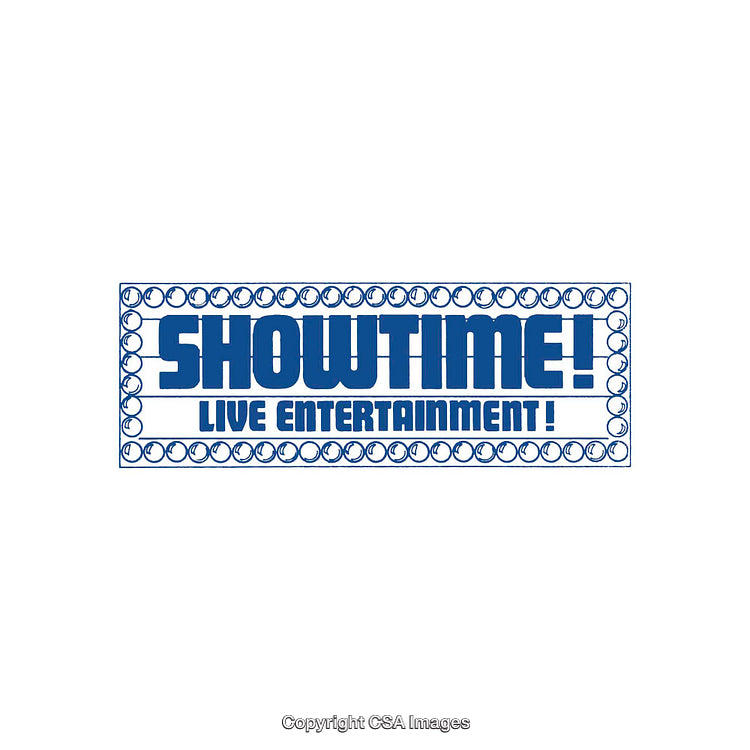 Retro Styled Live Entertainment Showtime Sign With Bold Typography