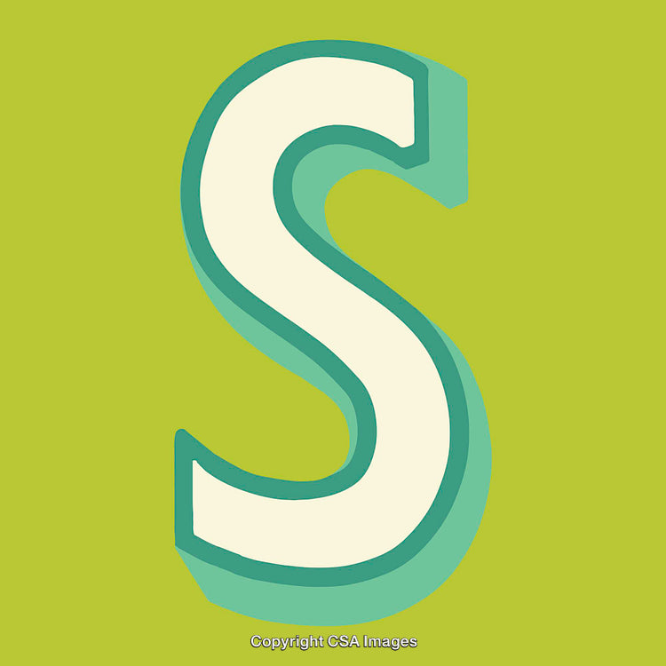Stylized Letter S Design on Vibrant Green Background