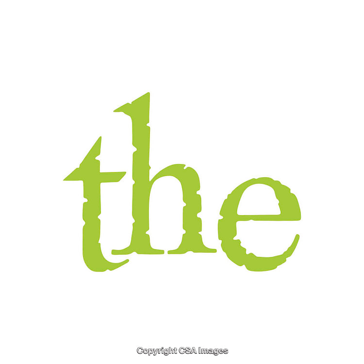 Stylish Green Text of 'The' on White Background