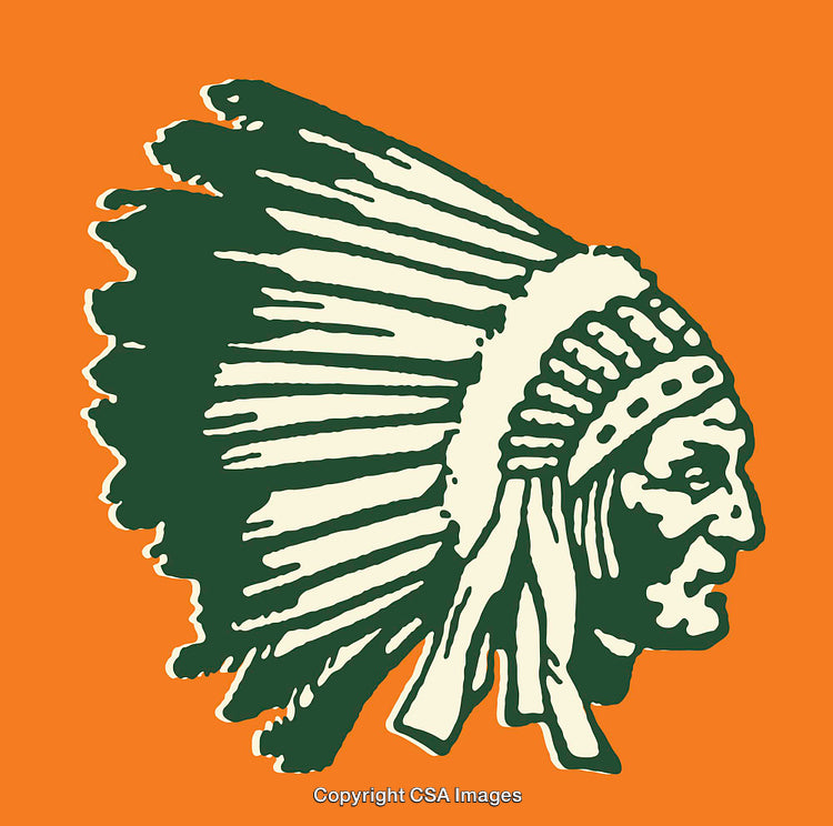Traditional Native American Headdress Illustration in Vintage Style