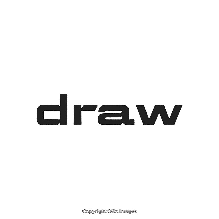 Bold Text Typography of the Word 'Draw' on a White Background