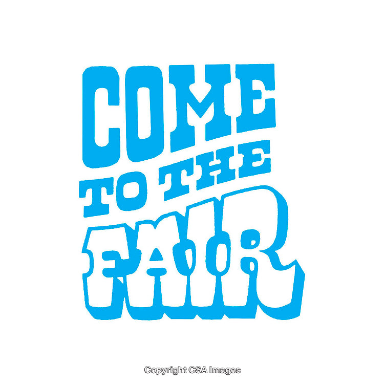 Retro Blue Themed Text Design Promoting a Community Fair Event