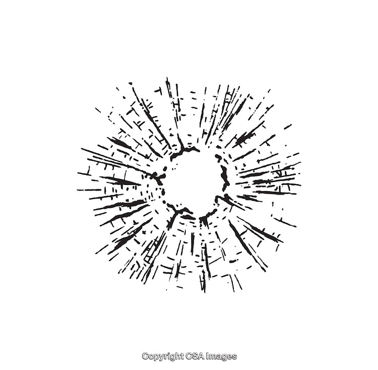 Black and White Line Art of Abstract Sunburst Design