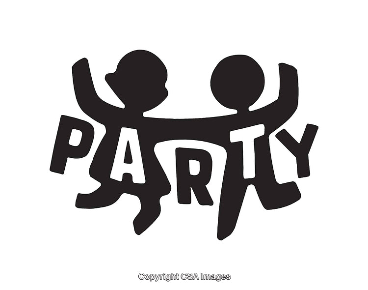 Joyful Party Design With Dancing Figures and Typography