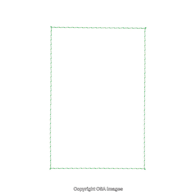Minimalist Thin Green Frame Isolated on a White Background