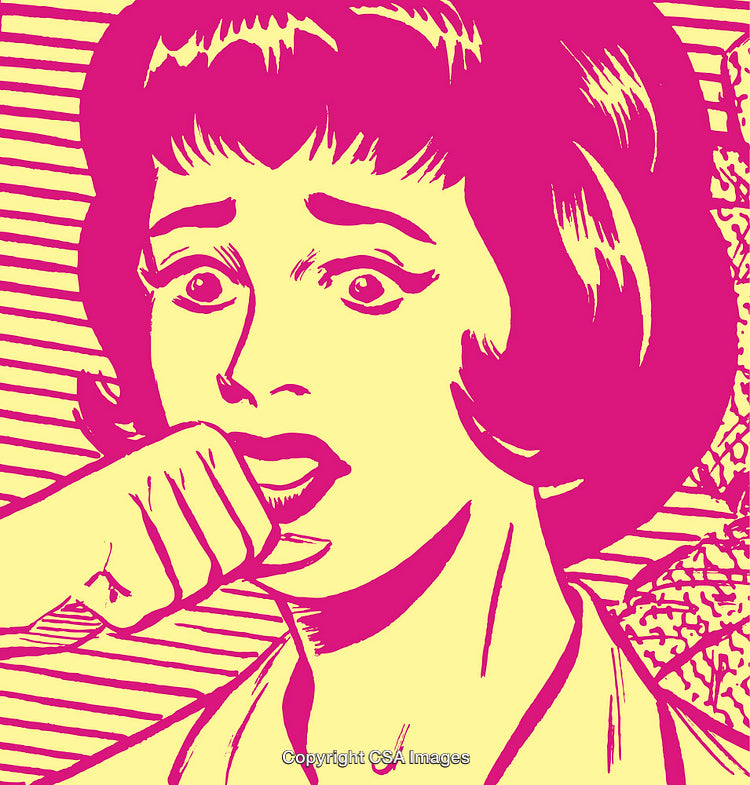 Retro Pop Art Illustration of Surprised Woman in Bold Colors