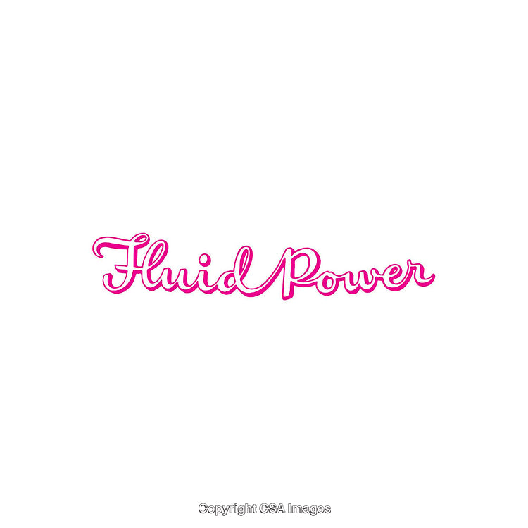 Modern Pink Script Typography of Fluid Power on a White Background