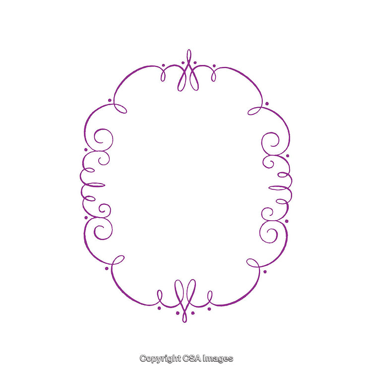 Elegant Purple Ornamental Frame with Swirls and Curled Patterns