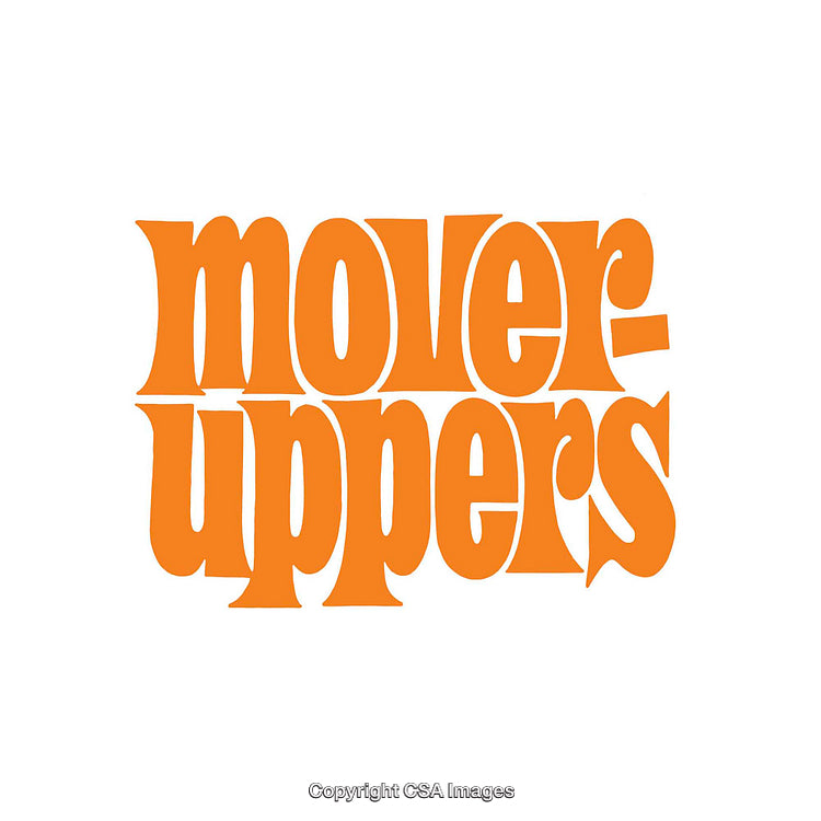 Retro Style Bold Orange Lettering on White Background