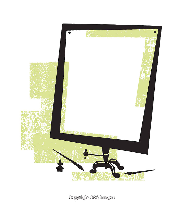 Illustration of Vintage Stationery with Green Artistic Background