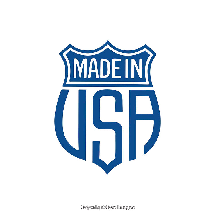 Bold Blue Made in USA Shield Design Vector Illustration