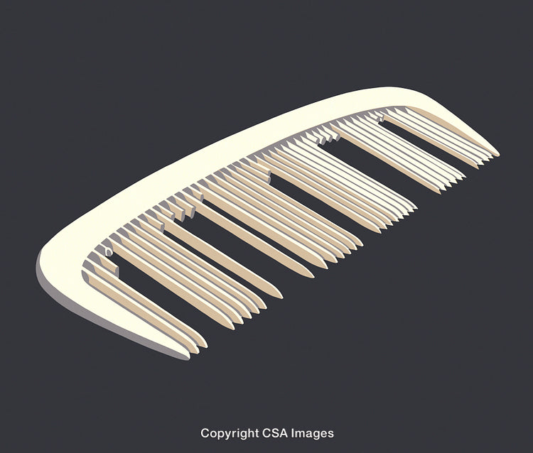 Wooden Comb Isolated on Dark Background with Minimalist Artistic Style
